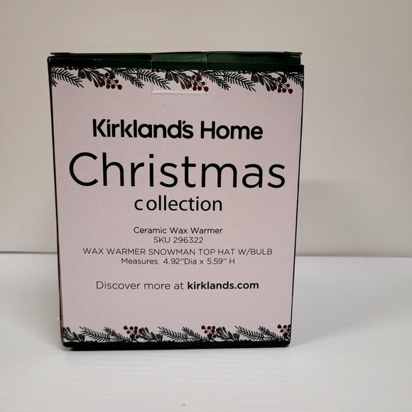 Ceramic Snowman Wax Warmer Kirkland's Home Christmas Collection Top Hat w/Bulb - Picture 5 of 5